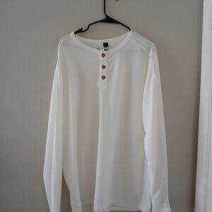Men's White Henley Shirt